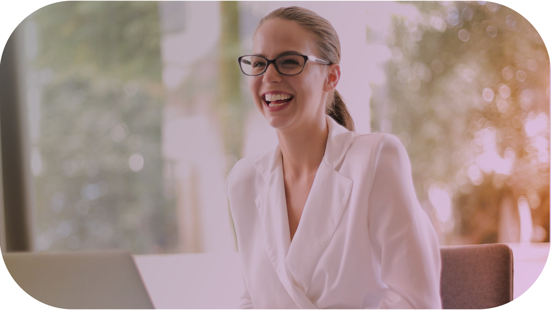 Businesswoman smiling